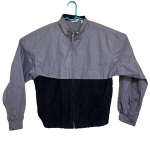VTG‎ Haband Mens Jacket Coat Windbreaker Two Tone Gray/Black Size L Large